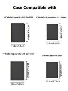 1PC Folio Stand Case Compatible With Kindle Paperwhite 12th 2024 11th Gen 2021 2022 6 7 Inch Protective Cover With Hand Strap Card Slot Kickstand Auto Wake Sleep For Reading Travel Business Gift Black - Black - View 4