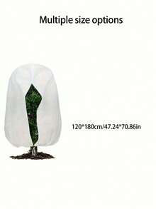 1pc Large White Plastic Plant Cover With Zipper And Drawstring - Frost Protection Bag For Fruit Trees, Shrubs, Potted Plants - Reusable Winter Plant Jacket, Winter Plant Care|Drawstring Closure Cover|Weatherresistant Cover, Plant Protection Cover - Multicolor - View 11