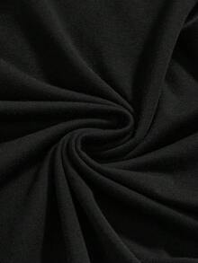 ROMWE Gothic Style Red Heart Embroidery Pattern Women Mini Dress - Black - View 4