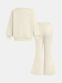 SHEIN Áo len chui đầu mềm mại, tối giản, màu kem cổ điển in hình nơ và quả anh đào, thích hợp cho bé gái mùa thu/đông, mùa ấm áp, không khí Giáng sinh, quà tặng Giáng sinh, trang phục thu đông, thoải mái dễ chịu, lớp áo mùa thu đông cho bé gái, bé gái sành điệu, trang phục thường ngày, quần áo in hình cho bé gái, quần áo mùa thu đông, phong cách mùa thu mới, thời trang mùa đông. - Nhiều màu - Xem 3