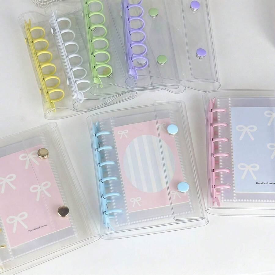 A7 Transparent Portable File Folder With Double Snap Design, Can Store Beautiful Photos, Can Be Used As Photo Album, Money Saving, Stationery, Notebook, Sticker Book, Office Supplies, School Supplies, Back To School,1PC - Multicolor - View 1