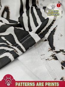 Manfinity EMRG Men's White Leopard Design Loose Casual Pants , High Street Mixed Animal Print ,,Fashion Elastic Drawstring Waist , Wide Leg Straight Cut , Unisex Couple Style , Luxury Resort Vacation Trousers,Fashion Casual Leopard & Zebra Print Straight Leg Pants, Digital Print