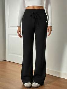 SHEIN Tall 女士刺绣喇叭裤，时尚设计，适合夏季穿着