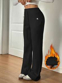 SHEIN Tall 女士刺绣喇叭裤，时尚设计，适合夏季穿着