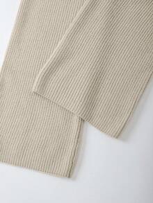 SHEIN Franclia Bộ 2 áo len cổ lọ màu trơn dáng rộng thoải mái cho nữ, đa năng và thanh lịch, mùa thu/đông - Màu nâu  Mocha - Xem 3