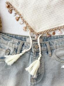 Travachic Women's Vacation Shell Trim Asymmetric Hem Halter Top, Spring Summer Vacation Outfits, Elegant Outfits For Party, Luxury Evening Outfits For Weddings, Graduation Outfits, Ceremony Outfits, Bridesmaid Outfits, Beach Vacation, Boho - White - View 3