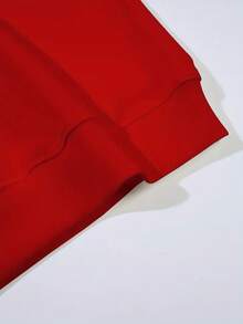 Sudadera dama mujer femenina cuello redondo manga larga casual estampado gráfico spiderman telaraña araña linda tierna cute rayas rayones dibujo letras artístico otoño invierno suave casual juvenil cómodo holgádo día noche divertida cena color solido ideal casa house escuela school diario adorable cool era - Rojo - Ver 4