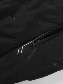 Manfinity Homme Men's Solid Color Long Sleeve Zipper Front Hooded Fleece Jacket, Winter , Fall - Black - View 6