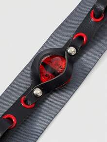 ROMWE Anime 1件可爱甜美蕾丝蝴蝶结发饰，复古经典波点波普艺术风格，女士款 - 深灰色 - 查看 3