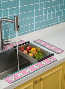 Joivida 1 buah Alas Pengering Piring Dapur, Alas Pengering Gelas, Alas Pelindung Meja Dapur, Alas Gelas Wastafel Kamar Mandi, Alas Sabun, Alas Wastafel, Alas Anti Selip, Alas Dekoratif Isolasi Panas, Alas Meja Kopi, Alas Peralatan Makan, Dekorasi Rumah - MultiWarna - View 6