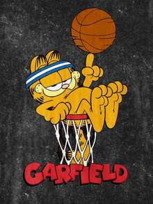 GARFIELD | SHEIN Tween Boy Summer Casual Letter & Cat Print Round Neck Short Sleeve T-Shirt - White - View 4