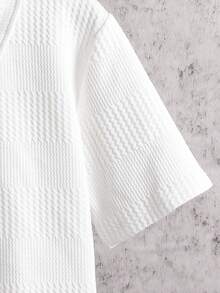 2pcs/Set Teen Boy Gentleman Outfit - White Collared Polo Shirt + Black Trousers, Versatile Suit For Business, School, Party, Daily Casual Wear, Elegant & Minimalist Style Boys Casual Pants Suit Outfit - White - View 8