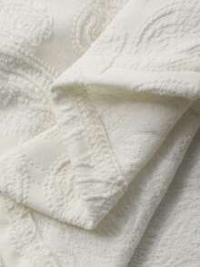 DAZY Spring & Summer Dark Base Floral Botanical All-Over Print Textured Fabric New Year, Christmas, Wedding Party Elegant Fitted Halter Neck Tie Front Drawstring Flare Sleeve Ruffle Hem White Long Sleeve Women Blouse Y2k - White - View 3