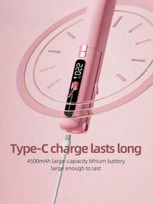 Teckwe 双头直发卷发棒，无线迷你卷发棒，7档温度设置，旅行陶瓷卷发棒，USB充电式美发工具，居家、旅行、沙龙皆宜，节日/情人节馈赠亲友的完美礼物 - 彩色 - 查看 3