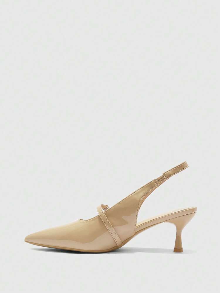 CUCCOO BIZCHIC Casual Minimalist Solid Color Pointed Toe Backless Women Pumps