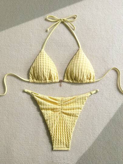 Swim Mod 女士纯色纹理泳衣套装，适合度假和海滩