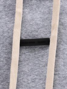 SUMWON 男士套头连帽衫，带抽绳，长袖，常规版型，休闲卫衣，秋冬季必备叠穿单品，纯色 - 淺灰色 - 查看 6