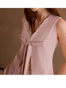 MOTF PREMIUM VESTE SANS MANCHES AVEC DÉTAIL nœud - Rose bonbon - Voir 1