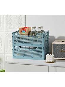 4PCS Modern Stackable Plastic Storage Baskets, Foldable Organizer Boxes For Snacks, Fridge & Desktop, Home & Office Organization - Multicolor - View 7