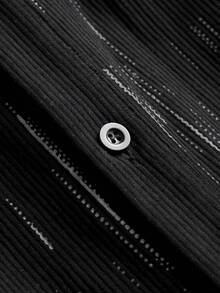 Core Aspect 男士休闲短袖衬衫长裤套装，夏季 - 黑色 - 查看 6