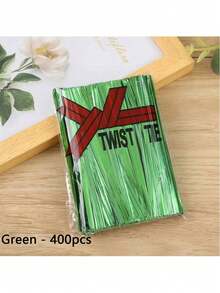 100个金属扭扭扎带，彩色螺旋扎带，适用于玻璃纸派对礼品袋、可爱锥形生日糖果袋，8种颜色可选，10厘米/3.97英寸 - 彩色 - 查看 25