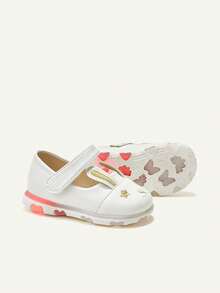 Cozy Pixies White Bunny Shoes, Glossy Texture Rabbit Ear Embroidery Design, Cute Cartoon, Soft & Comfortable, Fashion Versatile Princess Shoes, Light-Up Shoes - White - View 9