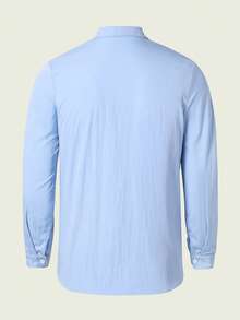 Áo sơ mi dài tay màu xanh nhạt in hình ngựa nhỏ, kiểu dáng đơn giản, thoáng khí, phong cách thường ngày dành cho nam thiếu niên, dáng ôm, thoải mái, đa năng, phù hợp cho mùa thu, xuân, hè, mặc hàng ngày, đi làm, hoạt động ngoài trời, thể thao, đi học, thời trang đường phố, dự tiệc, chụp ảnh. - Nhiều màu - Xem 2