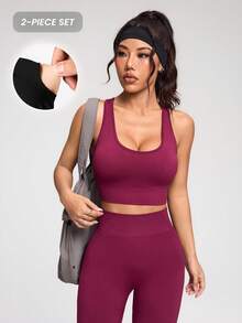 Innovista 野马红色无缝健身套装运动高支撑速干日常运动休闲瑜伽 HIIT 训练办公室健身紧身裤运动服秋季服装文胸防紫外线紧身裤舒适运动功能性收腹压缩修身有氧运动跑步户外运动健康 TT Viral IG Reel Ready FYP INSTA OOTD 红色工作妈妈健身套装两件套运动表现装备