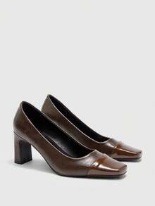 CUCCOO BIZCHIC 女士时尚百搭简约高跟鞋 - 咖啡棕 - 查看 7