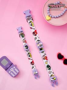 THE POWERPUFF GIRLS X PETSIN Cute Pet Cartoon Pattern Everyday Wear Collar - Mauve Purple - View 1
