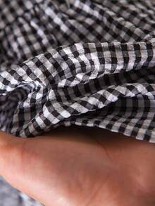 CosyJoli 大码女式休闲碎花长袖衬衫，优雅宽松版型上衣，春秋季女士服装 - 黑色 - 查看 6