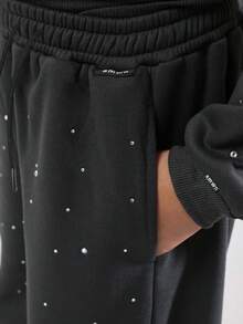 SUMWON Girls Cozy Fleece Tracksuit Wear Set Full Zip Hoodie Sweatpants Matching Winter Casual Two Piece Outfit Drawstring Hood Ribbed Cuffs