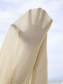 Swim Vcay 新款优雅波西米亚风沙滩罩衫，大码尺码，适合沙滩派对和度假。 - 杏色 - 查看 6