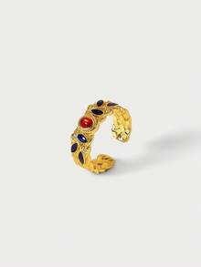 Glisma 18K 镀金红色和黑色渐变锆石戒指 - 紅色 - 查看 3