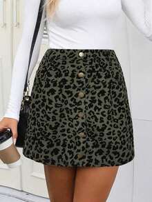 Calvaya Stylish Plus Size Short Skirt Multicolor Random Print With Zipper Closure Woven Fabric - Multicolor - View 3