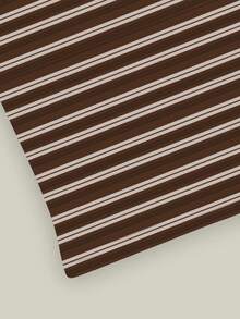 INAWLY Áo thun tay ngắn in họa tiết sọc kỹ thuật số cổ bất đối xứng dành cho nữ - Nhiều màu - Xem 5