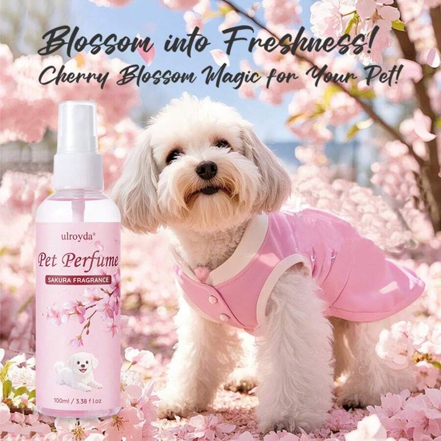 1pc/2pcs Pet Perfume, Dog-Specific Deodorizing Spray, Long-Lasting Fragrance, Cherry Blossom Scent. - Multicolor - View 1