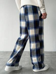 HUEFORM 男士抽绳腰带口袋格子阔腿宽松休闲裤