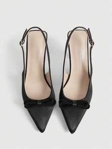 CUCCOO CHICEST Women's Fashionable & Elegant Party Pumps With Bow Decor Valentine's Day Elegant Shoes Wedding Shoes - Black - View 9