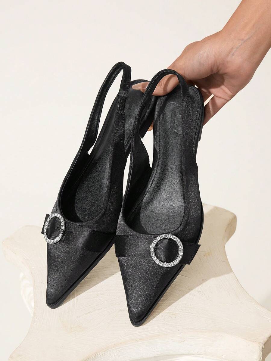 CUCCOO CHICEST Giày bệt mũi nhọn tối giản, giản dị dành cho nữ - màu đen - Xem 1