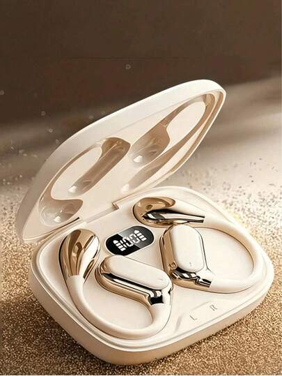 Teckwe 真无线夹式睡眠耳机，带智能耳塞 - 高保真立体声低音、高清立体声通话、运动耳机，适用于 iOS 和安卓系统，200mAh 3.7V