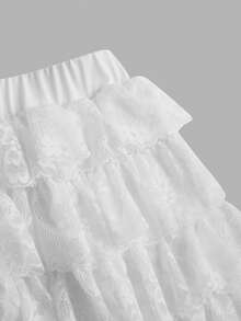 Sparklyn Teen Girl Minimalist Fashion A-Line Skirt, Versatile For School, Casual Outings In Summer - White - View 3