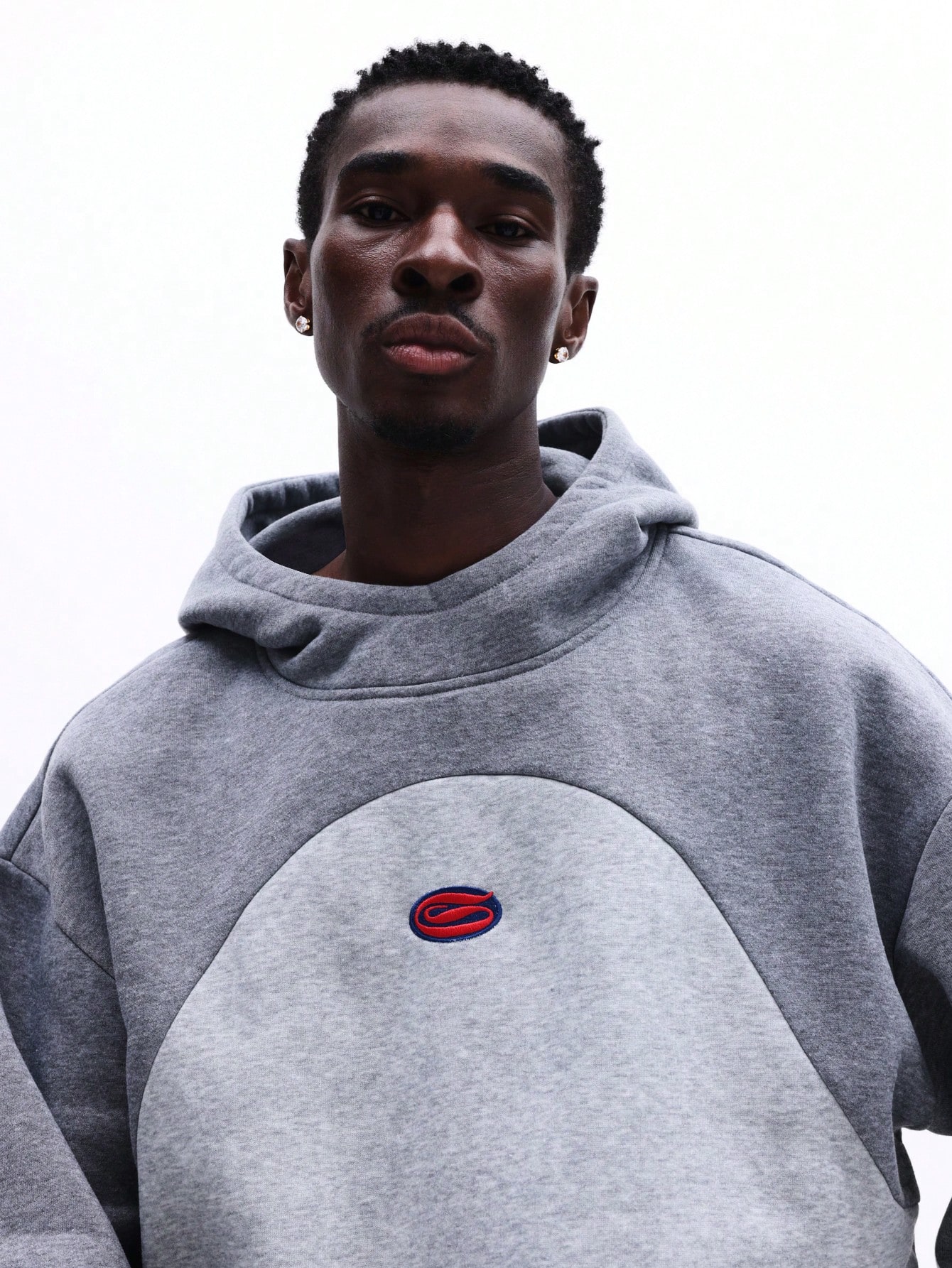 Sweat à capuche oversize à motif circulaire