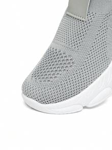 JNSQ Comfortable Soft Sole Breathable Lace-Up Kids Sneakers, For Casual Outdoor & Daily Wear - Grey - View 8