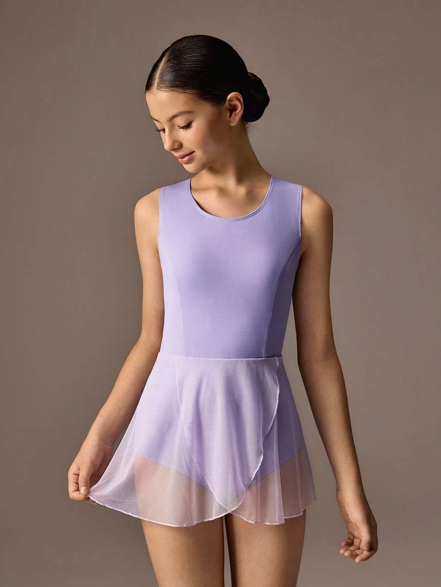 少女健身、户外运动、芭蕾舞、舞蹈、体操连体服 - 紫色 - 查看 1