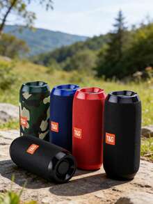 Teckwe 便携式无线音箱，防水，低音炮，FM收音机，AUX和TF音乐输入，迷你柱式音箱 - 彩色 - 查看 2