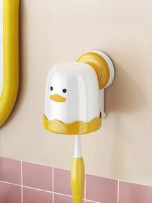 Zazumi 吸盘式牙刷架，奶油色，壁挂式，无需钻孔，浴室收纳架，轻松旋转锁定，强力吸附，滴水晾干，现代美观，节省空间，台面必备 - 彩色 - 查看 16