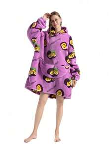 1 Stück dicke Flanell Kapuzen TV Decke, ultra weiche umkehrbare Sherpa Woll Tragbare Decke, Oversized langärmelige Wolldecken Jumpsuit, Flanell Pyjama, TV Decke, Decke, TV Decke, Outdoor kältebeständige Kapuzen Heim Kleidung Decke (Paar/Heim Kleidung), warme Winter Paar Taschen Schlafdecke, Neujahrgeschenke