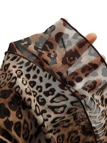 Franclia Camiseta de tirantes con estampado de leopardo para mujer de talla grande - Marrón - Ver 5