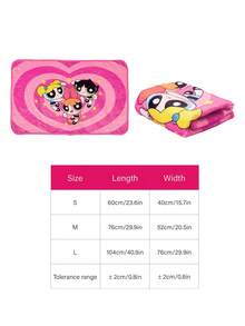 THE POWERPUFF GIRLS X PETSIN 1条酷炫三人行走大眼女孩宠物猫狗通用保暖舒适毯，玫瑰红秋冬加厚吸水浴巾 - 玫紅色 - 查看 3